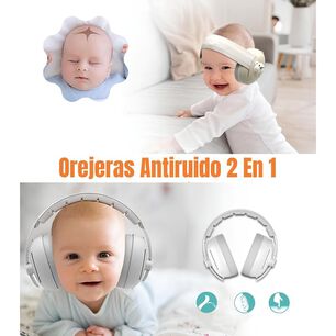 Orejeras Antiruido Auriculares 2 En 1 Blanca Lubabycas