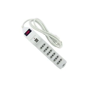 Zapatilla Alargador 1.5mt 6 Entradas 2 Usb Blanco