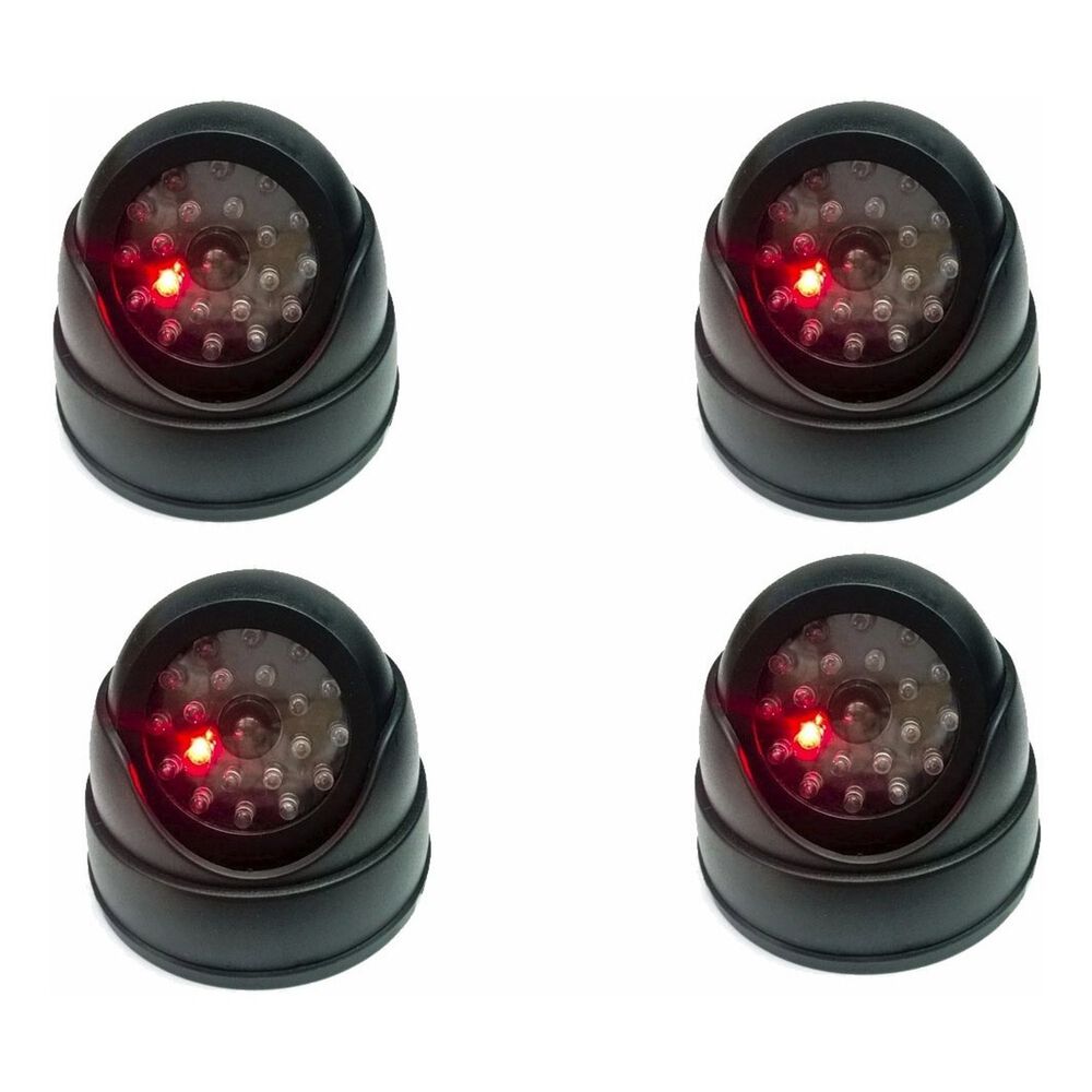 Pack 4 Cámara Vigilancia Falsa Domo Led Intermitente Fácil image number 0.0