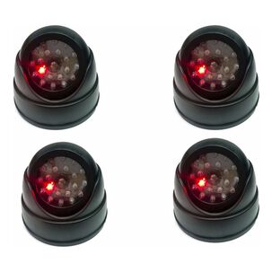 Pack 4 Cámara Vigilancia Falsa Domo Led Intermitente Fácil