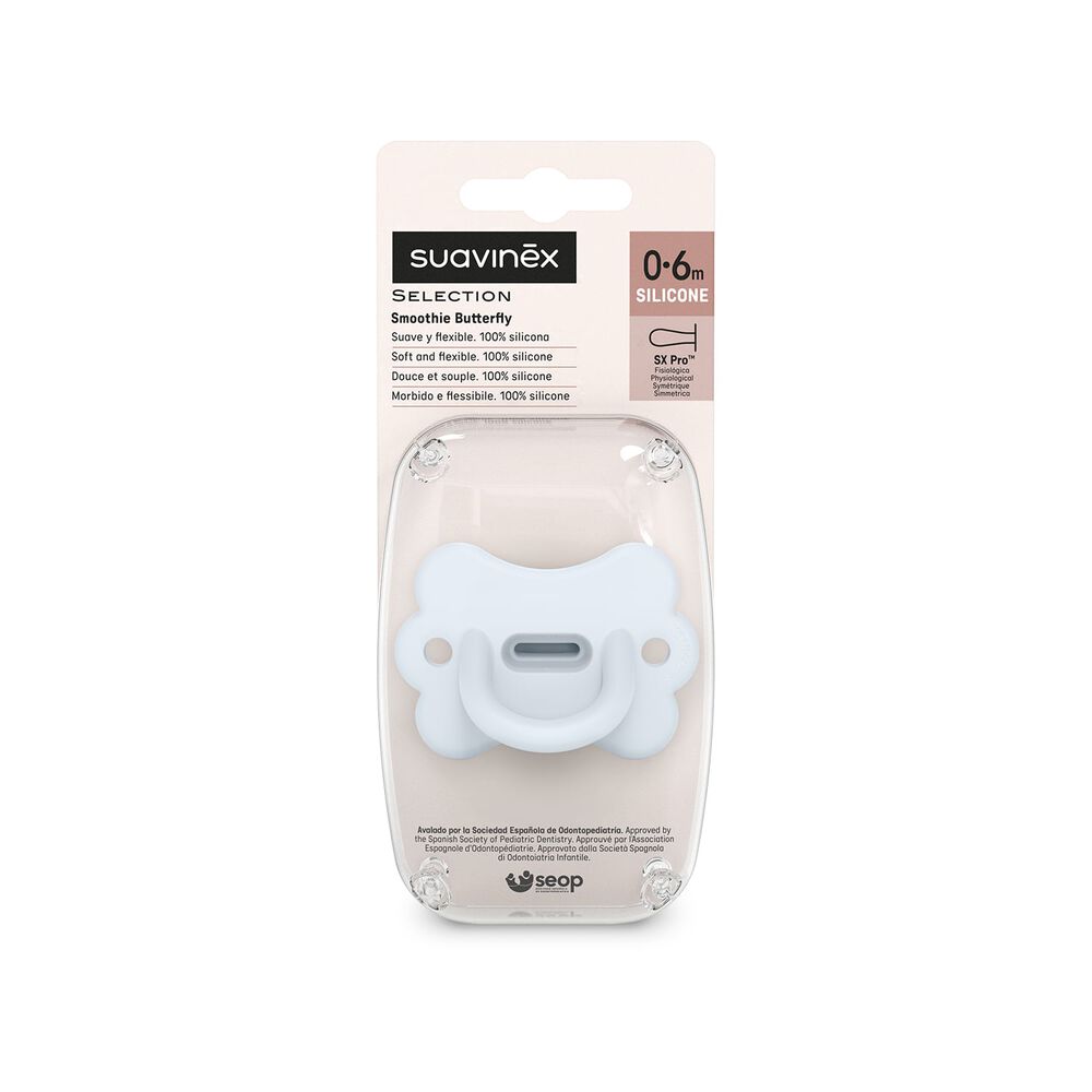 Chupete Todosilicona Fisiol&oacute;gico 0/6m Butterfly Azul image number 2.0