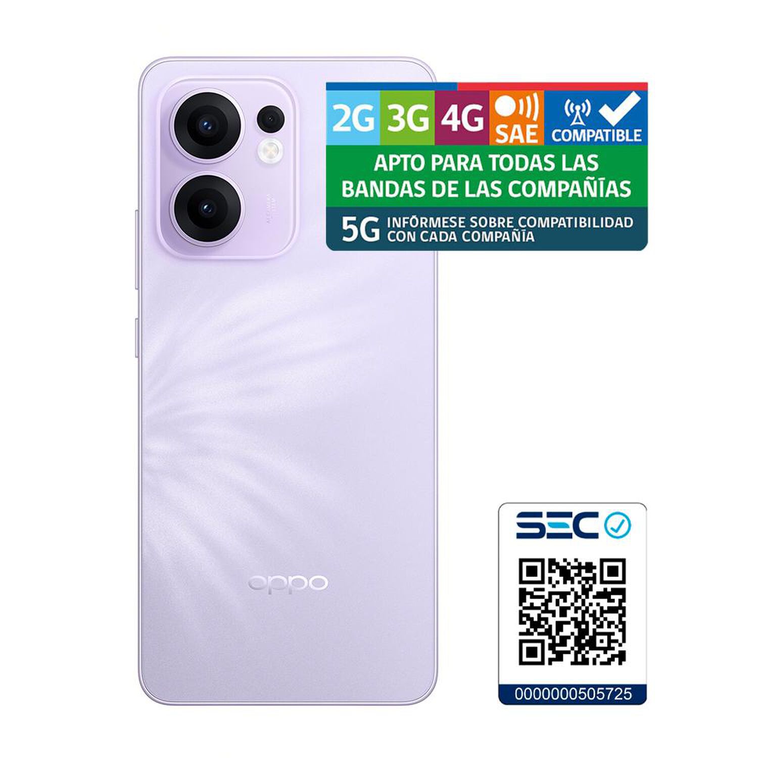 Smartphone Oppo Reno 13 F / 5G / 256 GB / P&uacute;rpura / Liberado image number 9.0