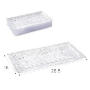 Bandeja Rectangular Crystal 15x28,5 Cm Transparente Plastico