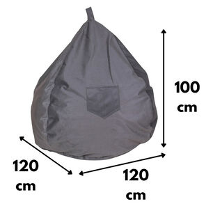 Pouf Pera Gris Felpa 100x120x120 Cm M&aacute;xima Design