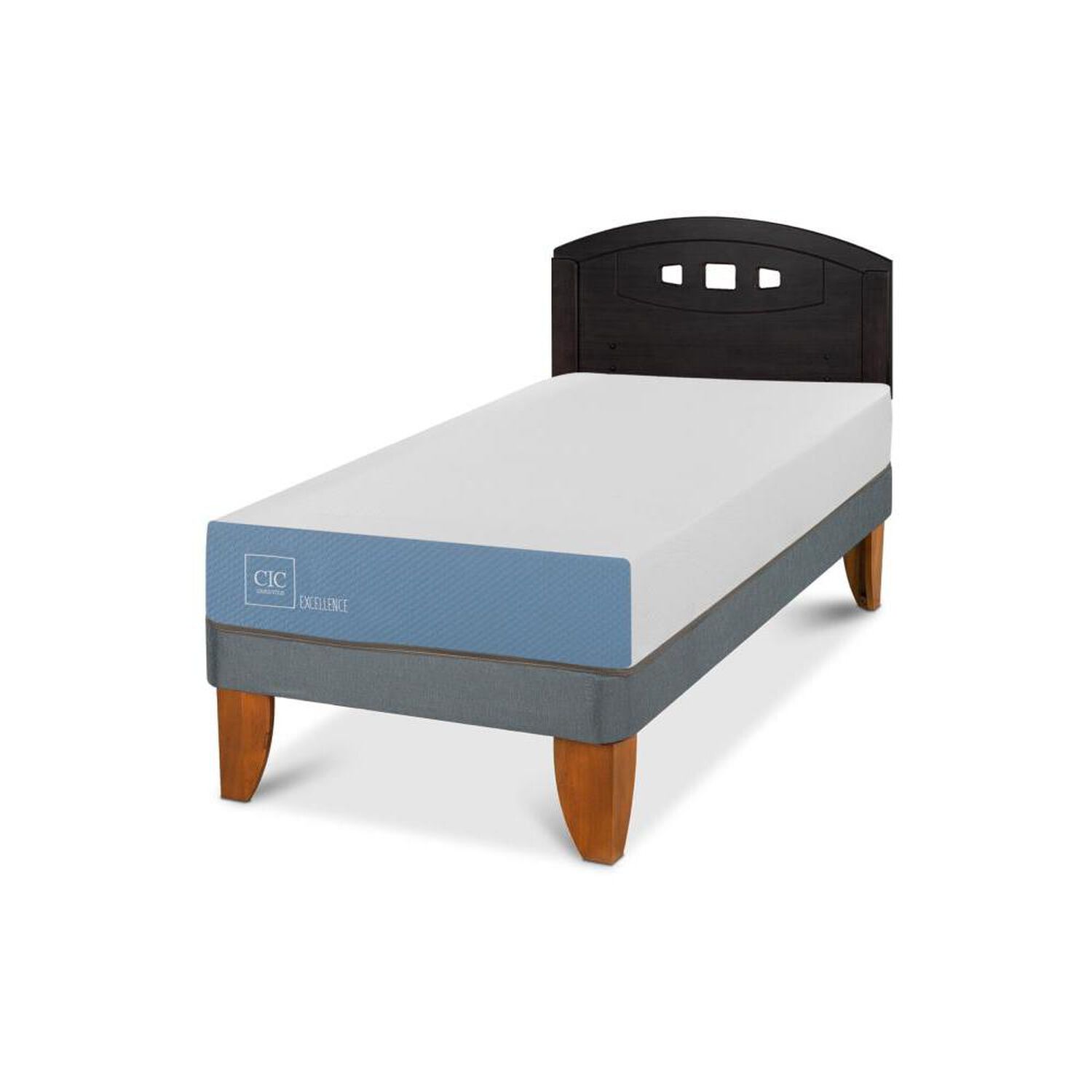 Cama Europea Cic Excellence / 1 Plaza / Base Normal + Respaldo image number 3.0