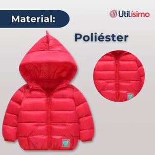 Parka Dinosaurio Con Capucha Manga Larga Ni&ntilde;o Jump Kids Rojo Dinosaurio