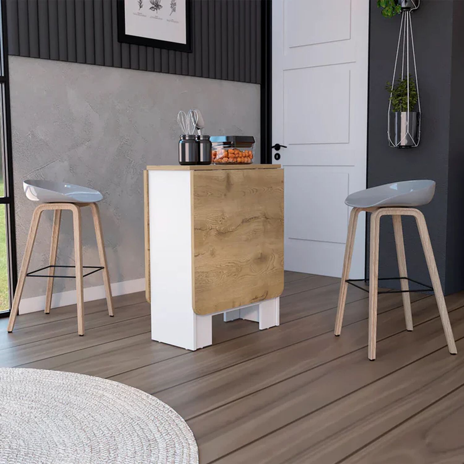 Mesa Plegable Fm-001b - Blanco Y Caf&eacute; Claro image number 3.0