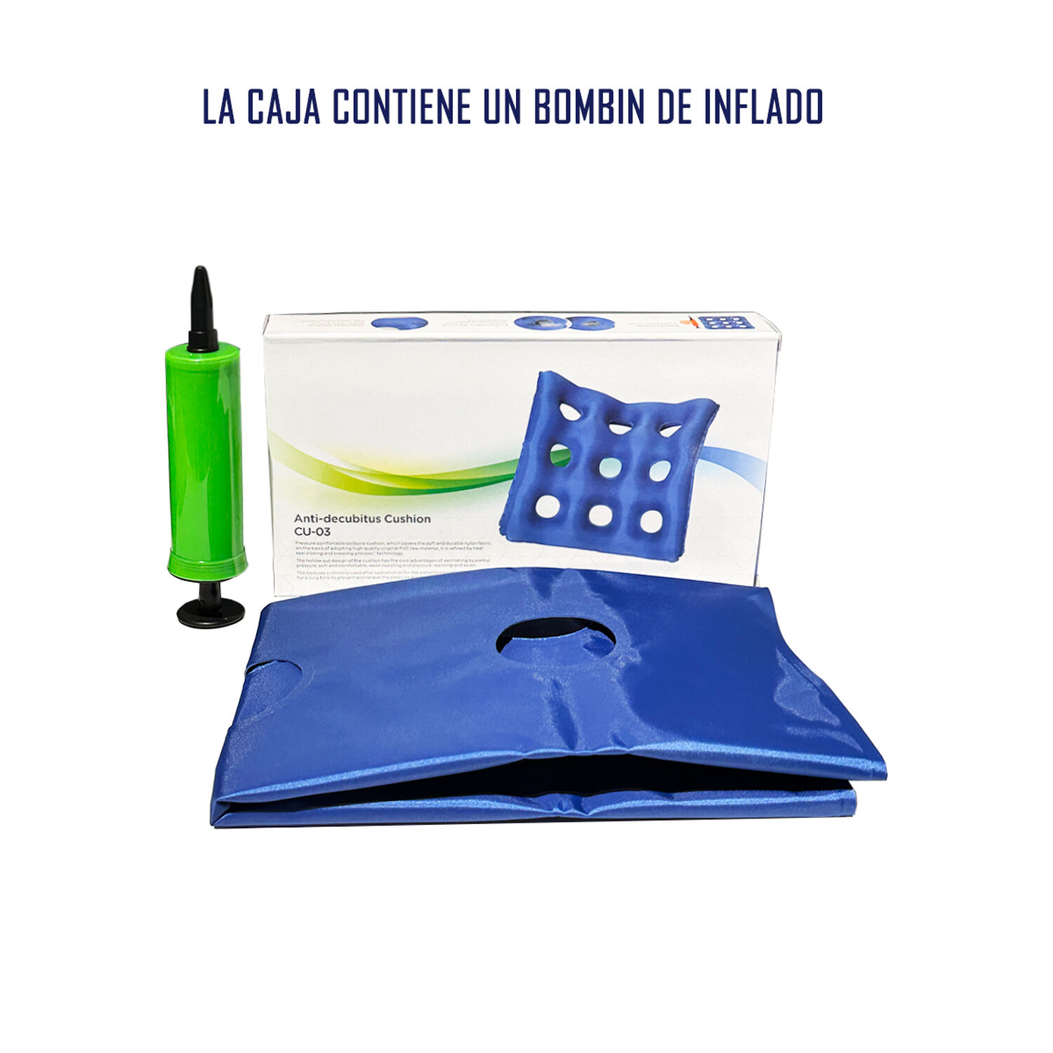 Cojin Antiescaras Para Silla De Ruedas Ortop&eacute;dico Inflable image number 1.0