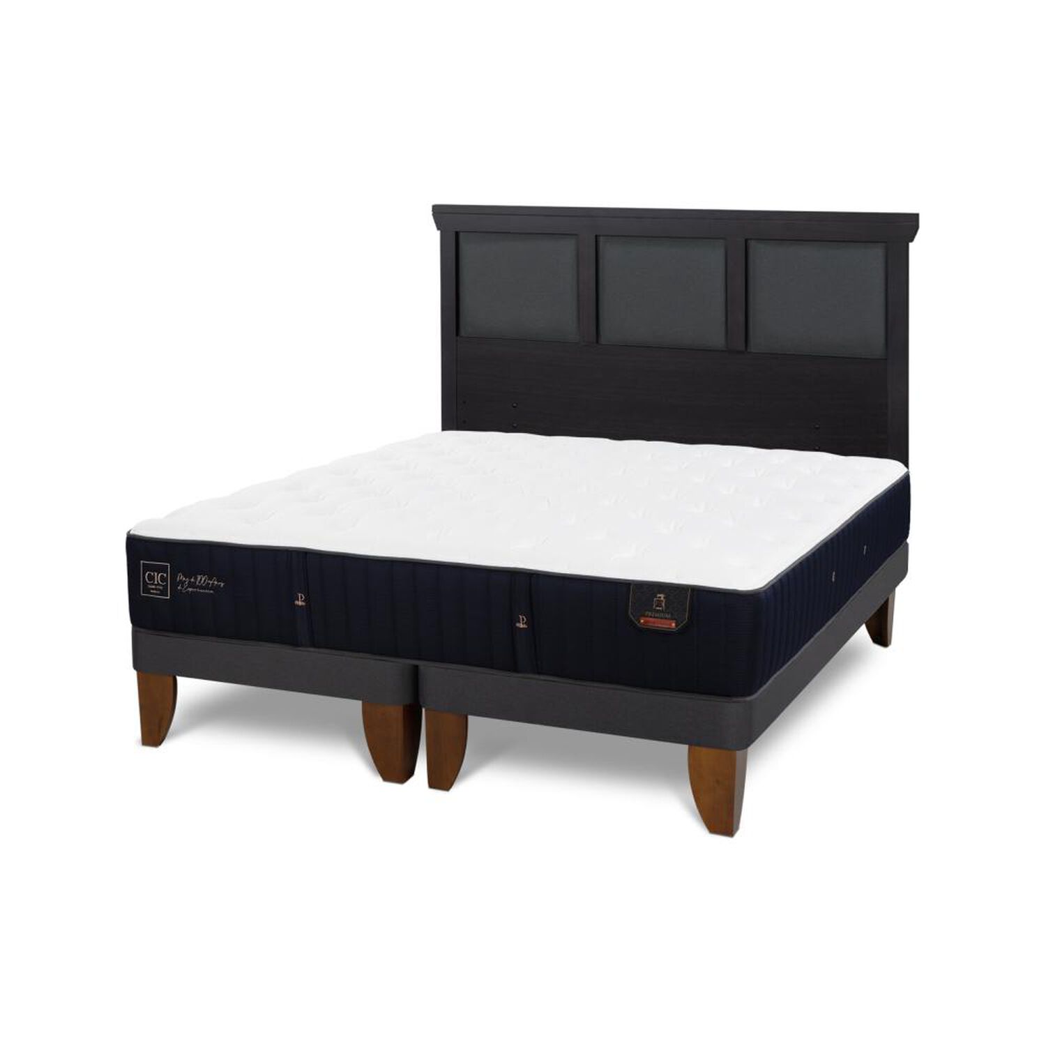 Cama Europea Cic Linea Premium / King / Base Dividida + Respaldo image number 4.0