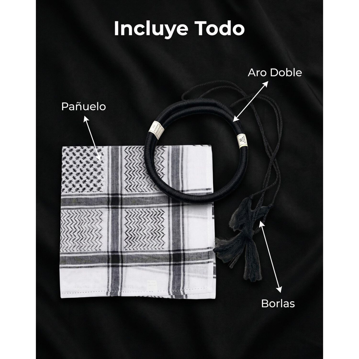 Pa&ntilde;uelo &Aacute;rabe Keffiyeh Con Cintillo Agal Tradicional Disfraz image number 5.0