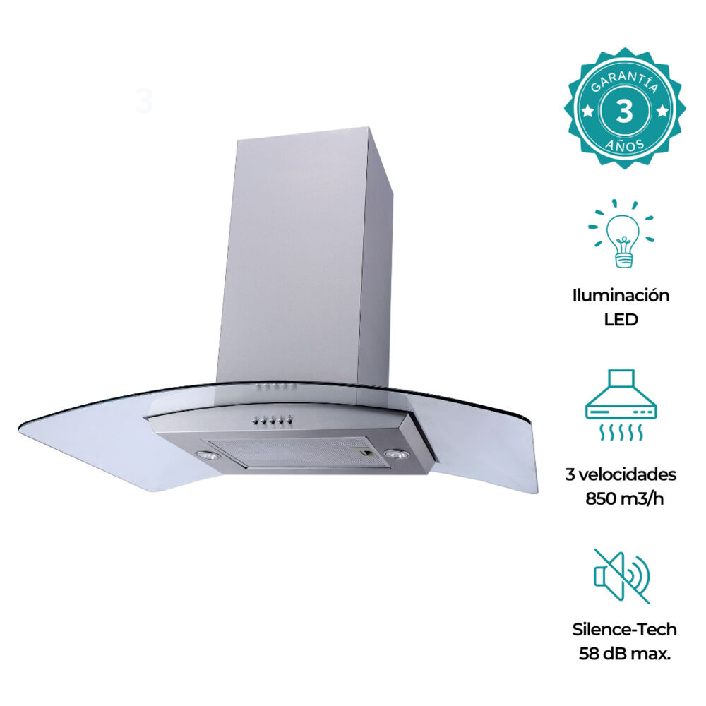 Campana Isla Groner Inox 90 Cm image number 0.0