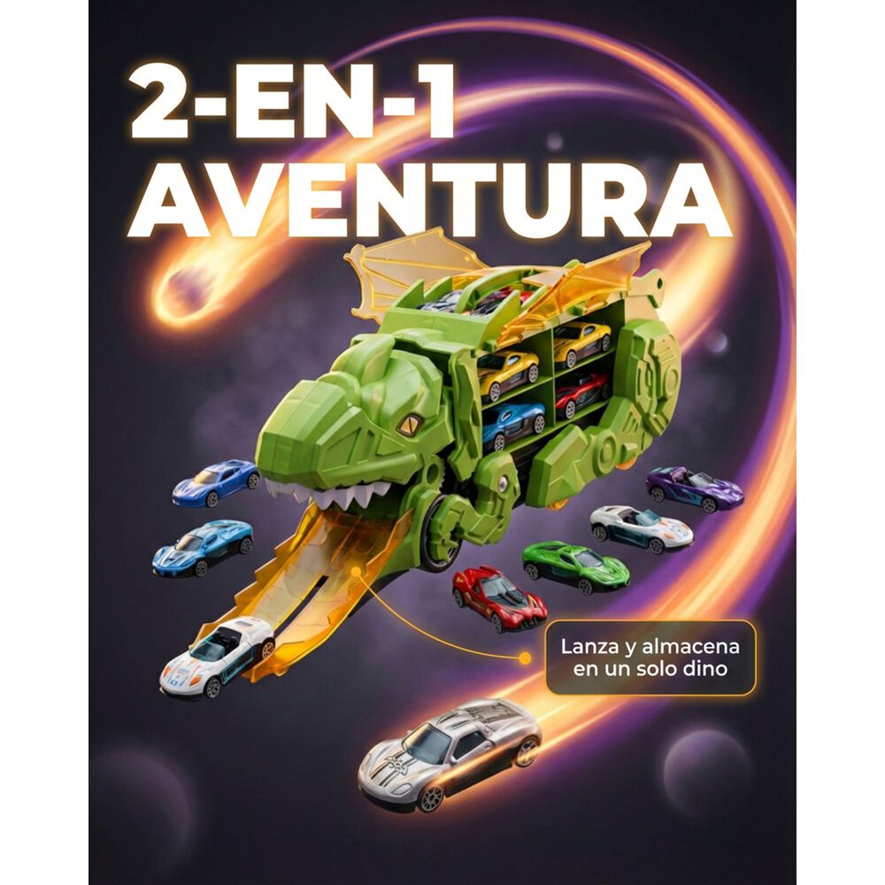 Juguete Dinosaurio Lanzador Autos 12 Para Ni&ntilde;os image number 8.0