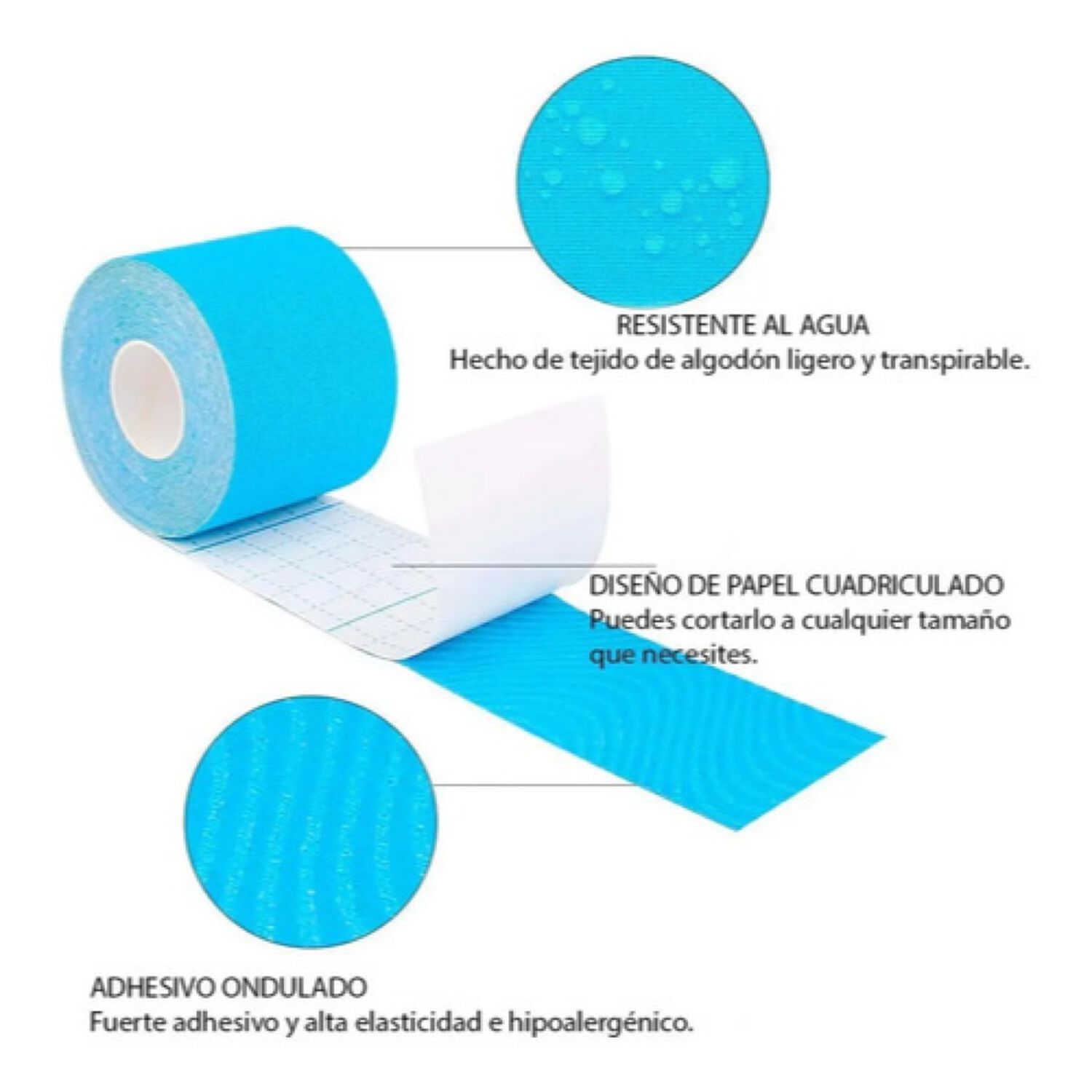 Venda Kinesiologica De 5 Cm X 5 Mts Cinta Tape Neuromuscular Rojo image number 1.0
