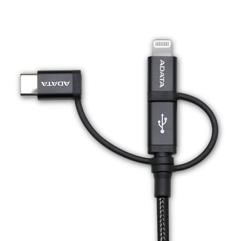 Cable Usb Adata (3en1) Usb-c + Micro Usb + Lightning Mfi 1m image number 2.0