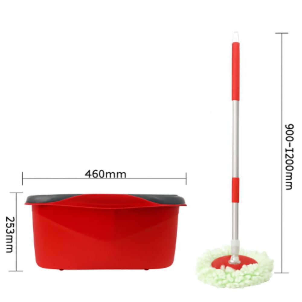 2 Mopas Giratoria 360° Trapeador Canasto Metálico Con Paños image number 12.0