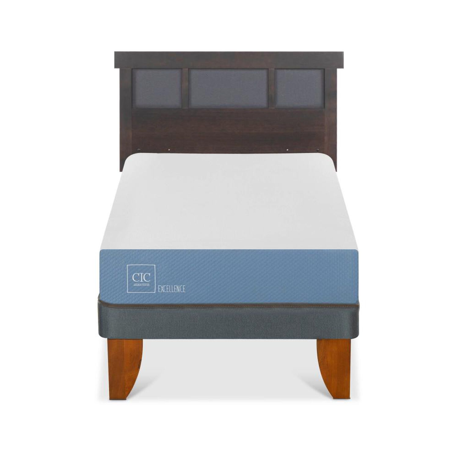 Cama Europea Cic Excellence / 1 Plaza / Base Normal + Respaldo image number 0.0