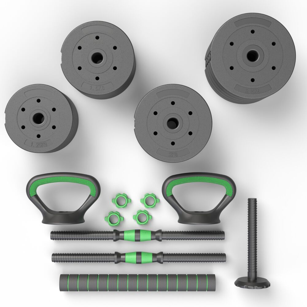 Set Mancuernas Green 3 En 1 Ajustables 30 Kg image number 1.0