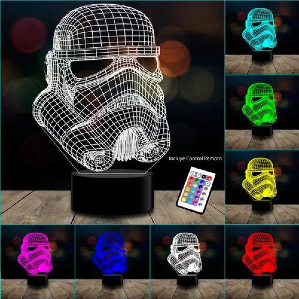 Lámpara 3d 7 Colores Stormtrooper Star Wars image number 1.0
