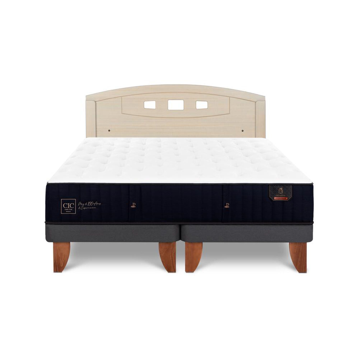 Cama Europea Cic Linea Premium / 2 Plazas / Base Dividida + Respaldo image number 0.0