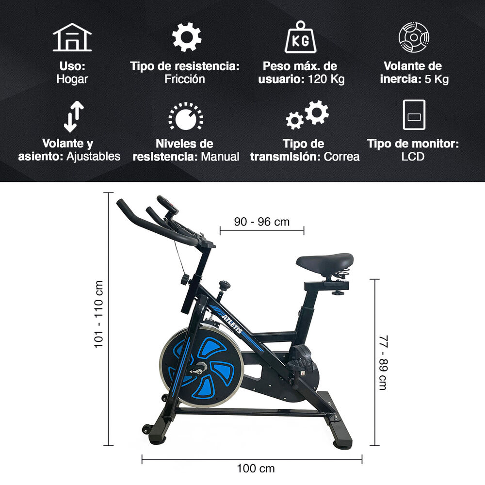 Bicicleta Spinning Racing Fitness Volante 5 Kg Negro image number 2.0