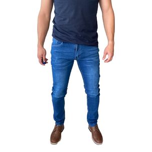 Jeans Hombre Elasticados Slim Azul