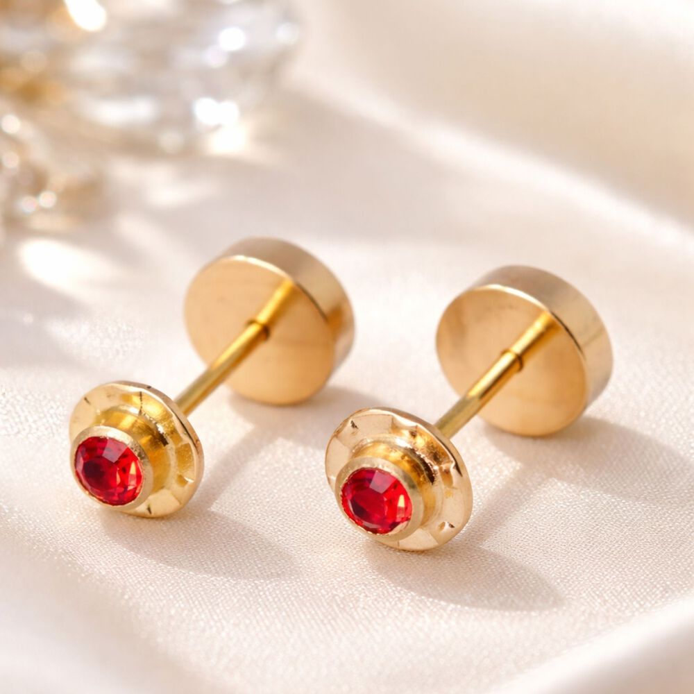 Aros Abridores Chat&oacute;n Circ&oacute;n 4mm N1 Oro 14k A Presi&oacute;n Beb&eacute; Ni&ntilde;a Primeros Aros image number 1.0