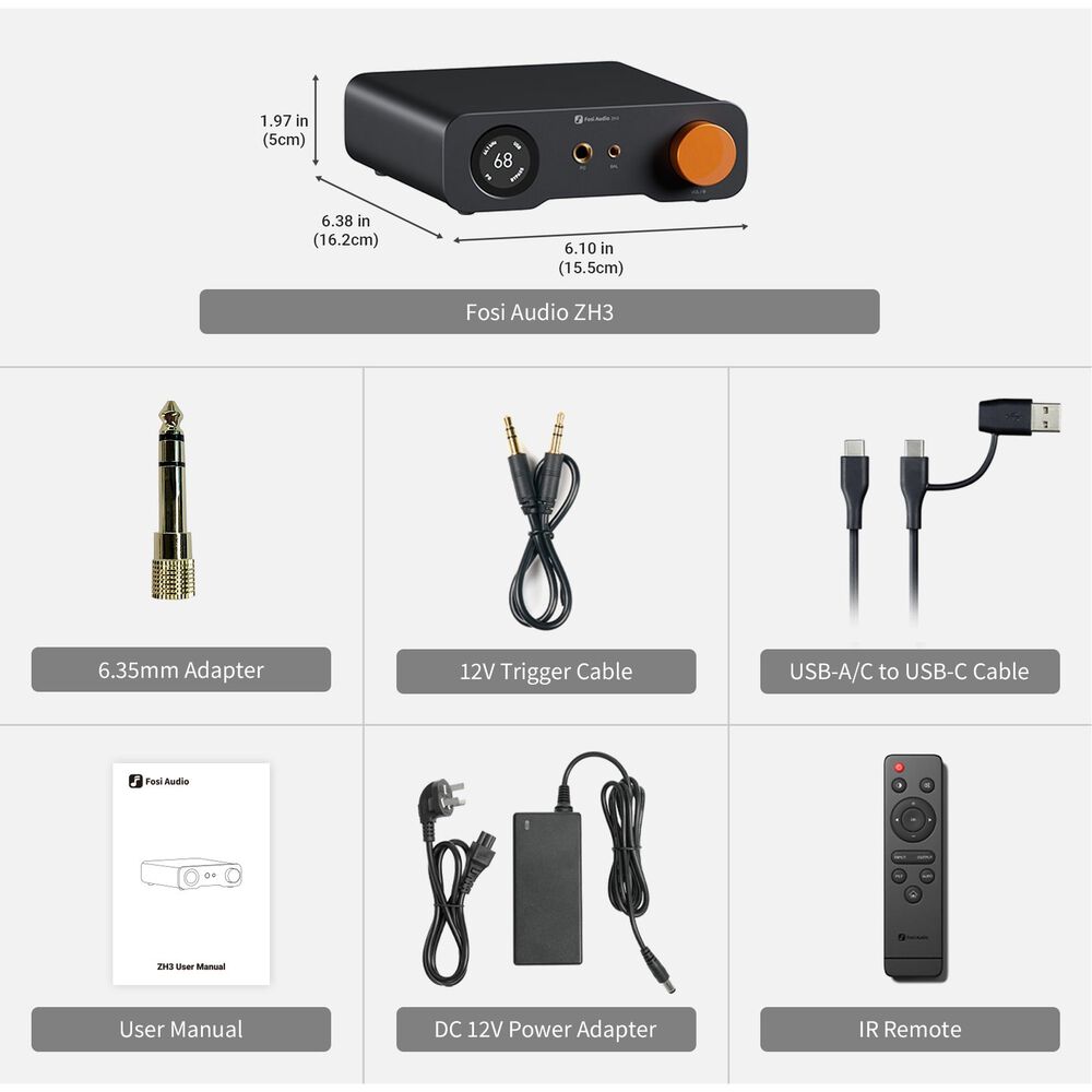 Amplificador De Audio Dac/preamplificador &ndash; Fosi Audio Zh3 image number 6.0