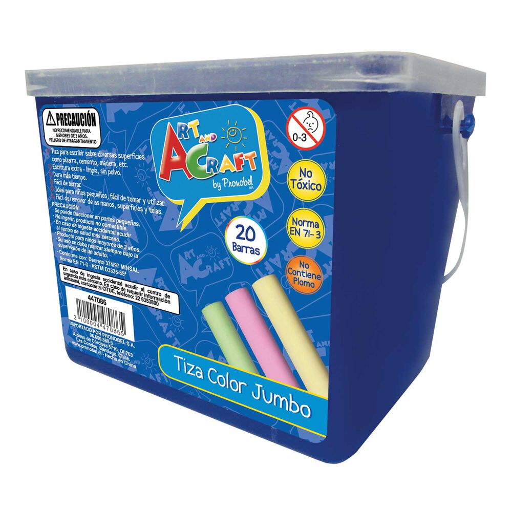 Tiza Jumbo 20 Piezas Balde Plastico Art & Craft image number 0.0
