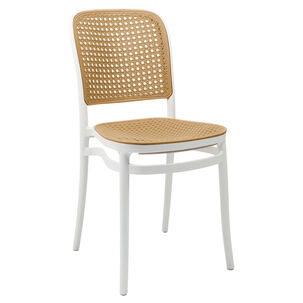Silla Terraza Pl&aacute;stica Cairo Blanca/beige