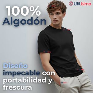 Polera Camiseta 100% Algodón Premium Manga Corta Básico Negro Hombre Polera Camiseta 100% Algodón Premium Manga Corta Básico Negro Hombre