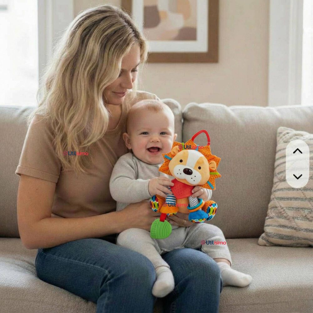 Juguete Peluche Animales Sensorial Con Mordedor Y Sonajero Dise&ntilde;o Le&oacute;n Ni&ntilde;a Y Ni&ntilde;o image number 0.0