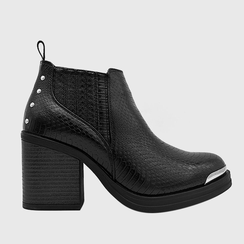 Botin Para Mujer Elasticado Con Taco Negro image number 3.0