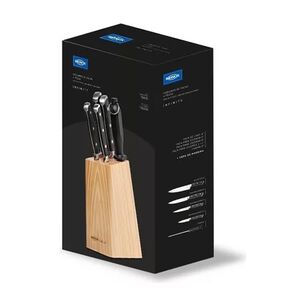Set De Cuchillos Brinox 6 Piezas Con Taburete De Madera 2519/115