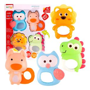 Set 4 Sonajeros Y Mordillo Para Dentici&oacute;n Animalitos Gav Imp
