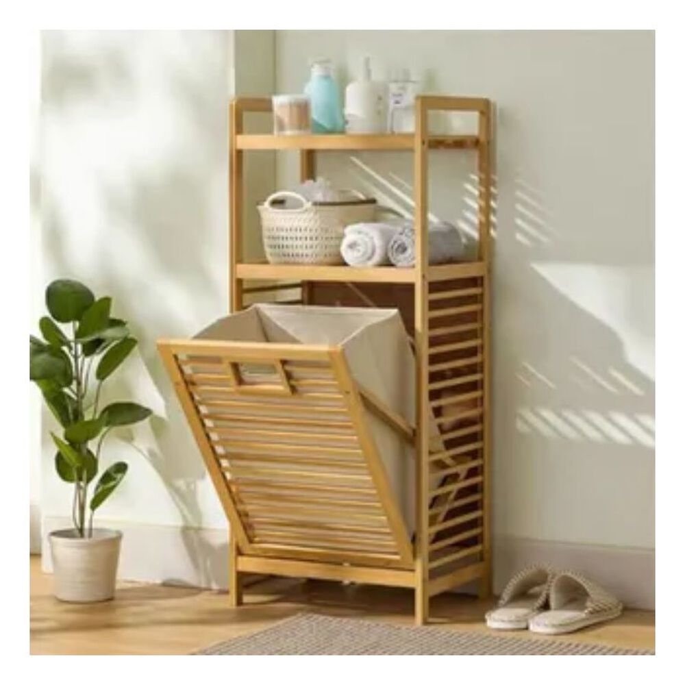 Organizador De Ropa Sucia 3 Niveles Con Canasta Plegable image number 1.0