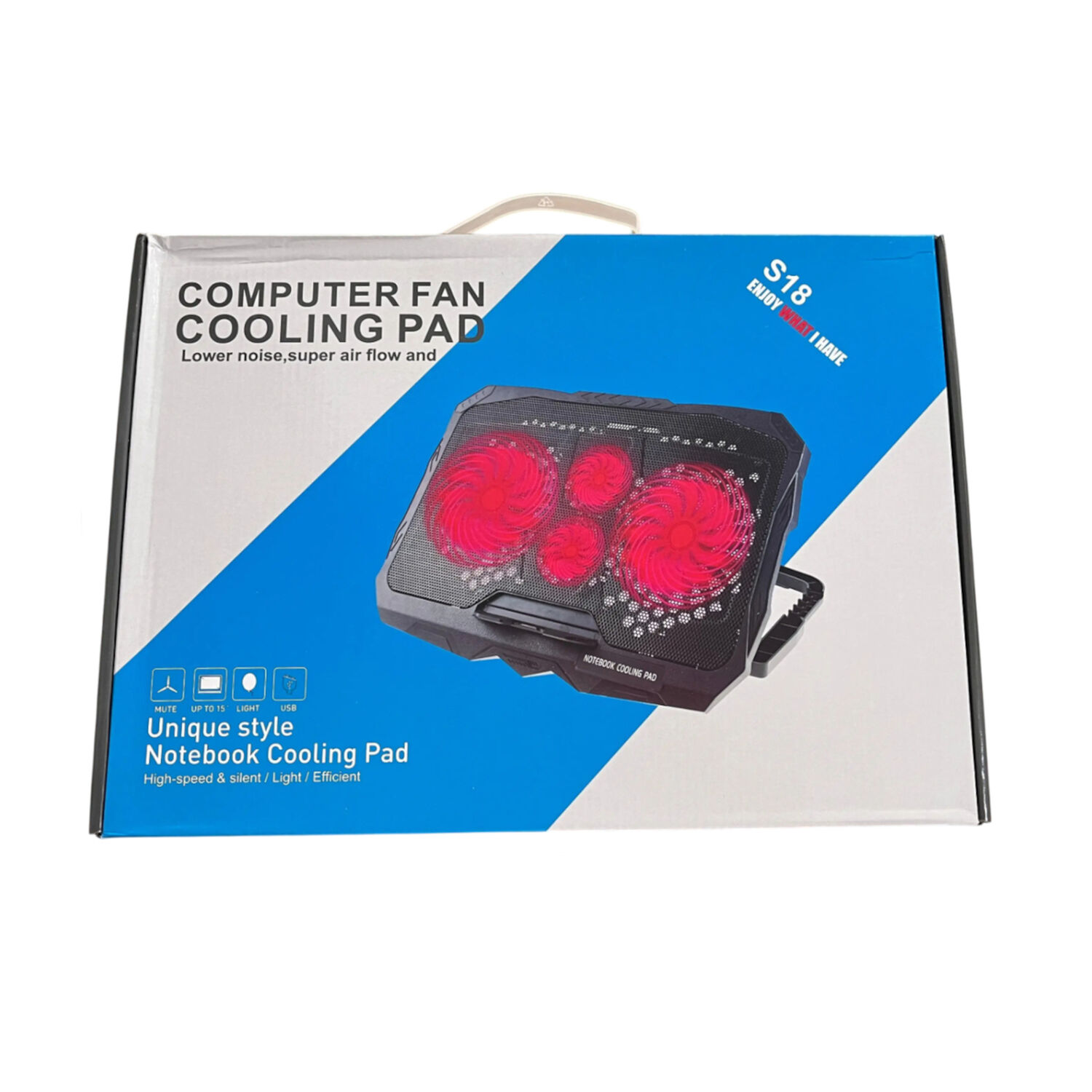 Base Ventilador Notebook S18 Luz Led 2 Puertos Usb image number 4.0