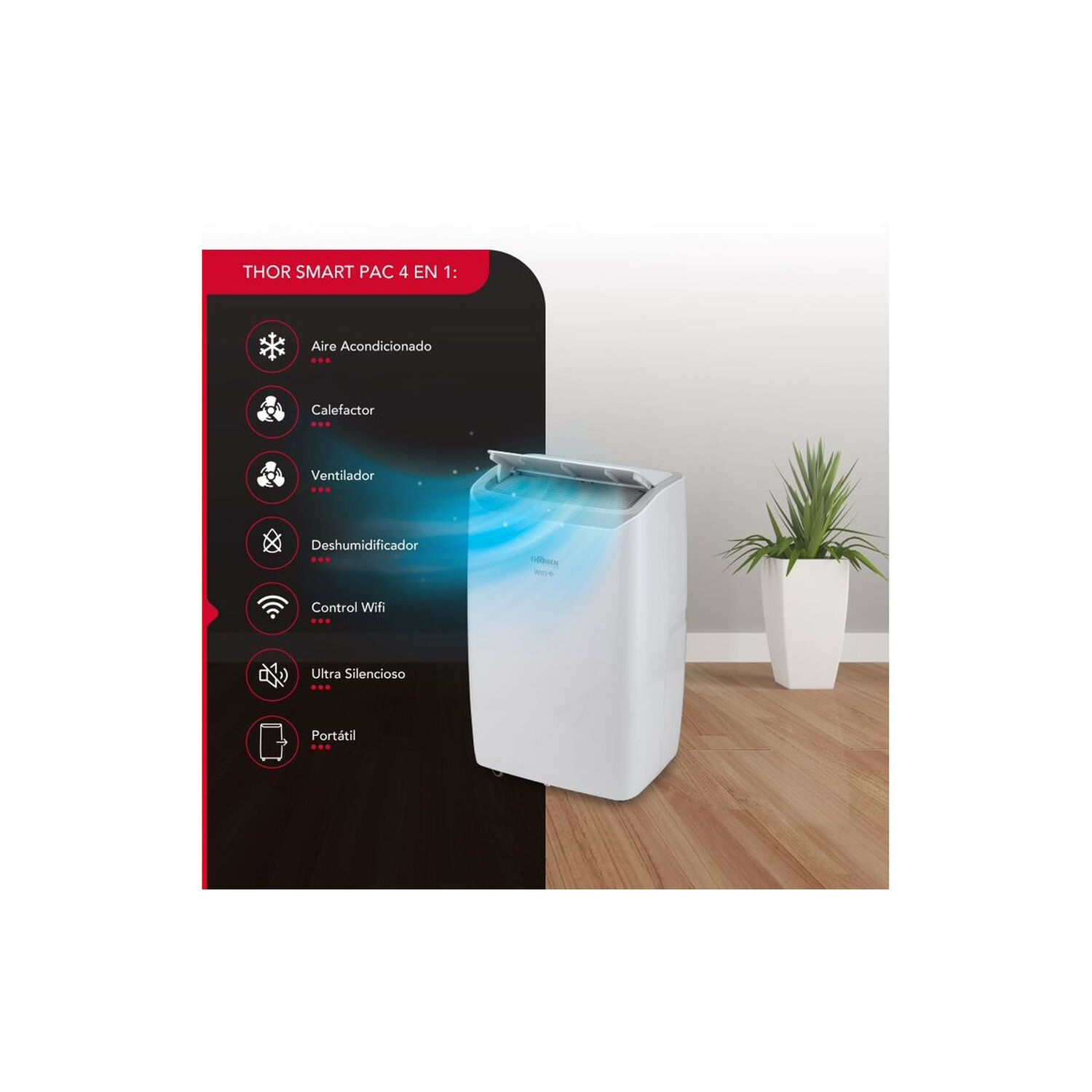 Aire Acondicionado Portatil Frio/calor Thor Smart Pac 4en1 Wifi 14000 Btu image number 1.0
