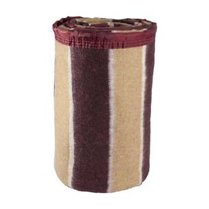 Frazada Andes Listada 2 Plaza Burdeo Beige