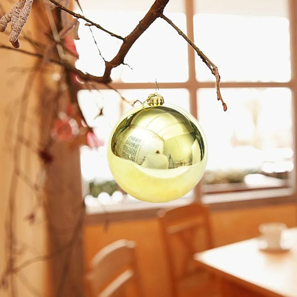6 Esferas Navideñas Bambalinas Adorno 6cm Dorado Decoracion image number 2.0