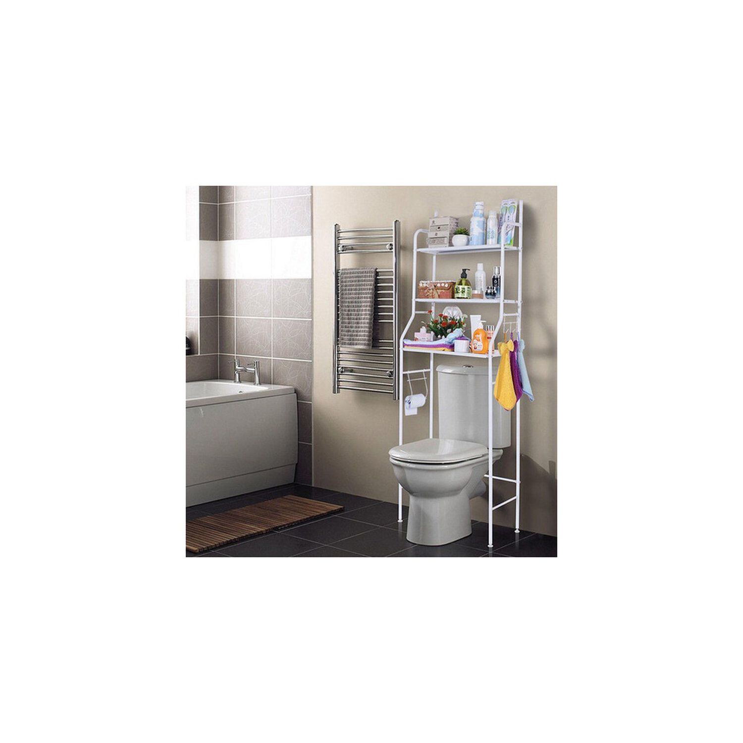 Estante Organizador De Ba&ntilde;o Metal 3 Niveles 153x48x25 Cm image number 4.0