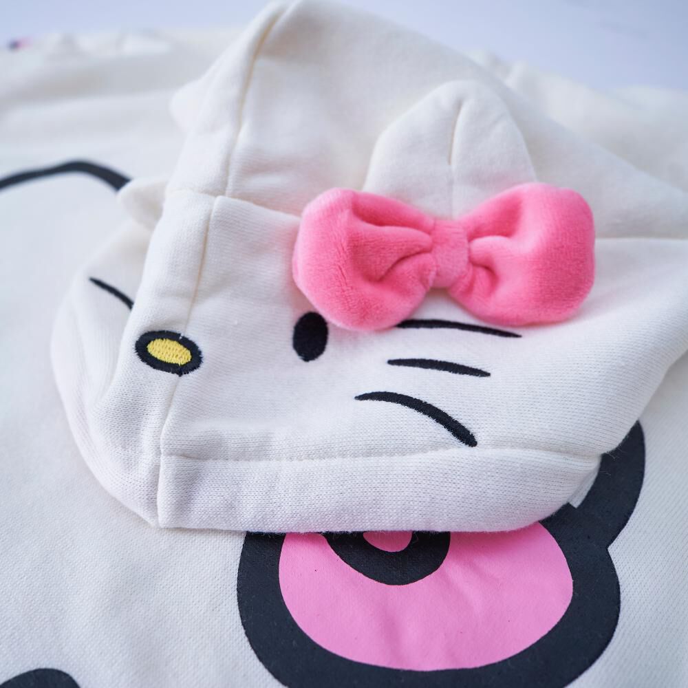 Poler&oacute;n Con Orejitas, Bordado En Capuchay Estampado En Delantero Y Mangas Hello Kitty image number 3.0