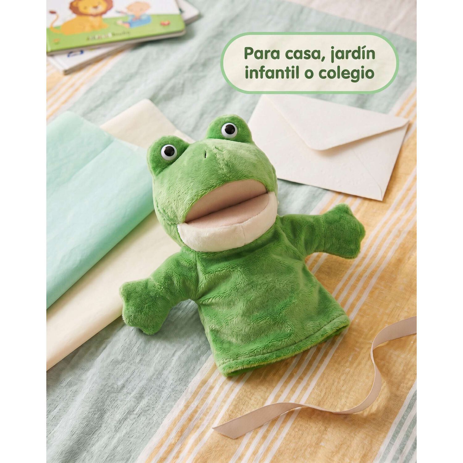 Peluche Titere Animal Zorro Vaca Leon Oveja Rana Lobo image number 29.0