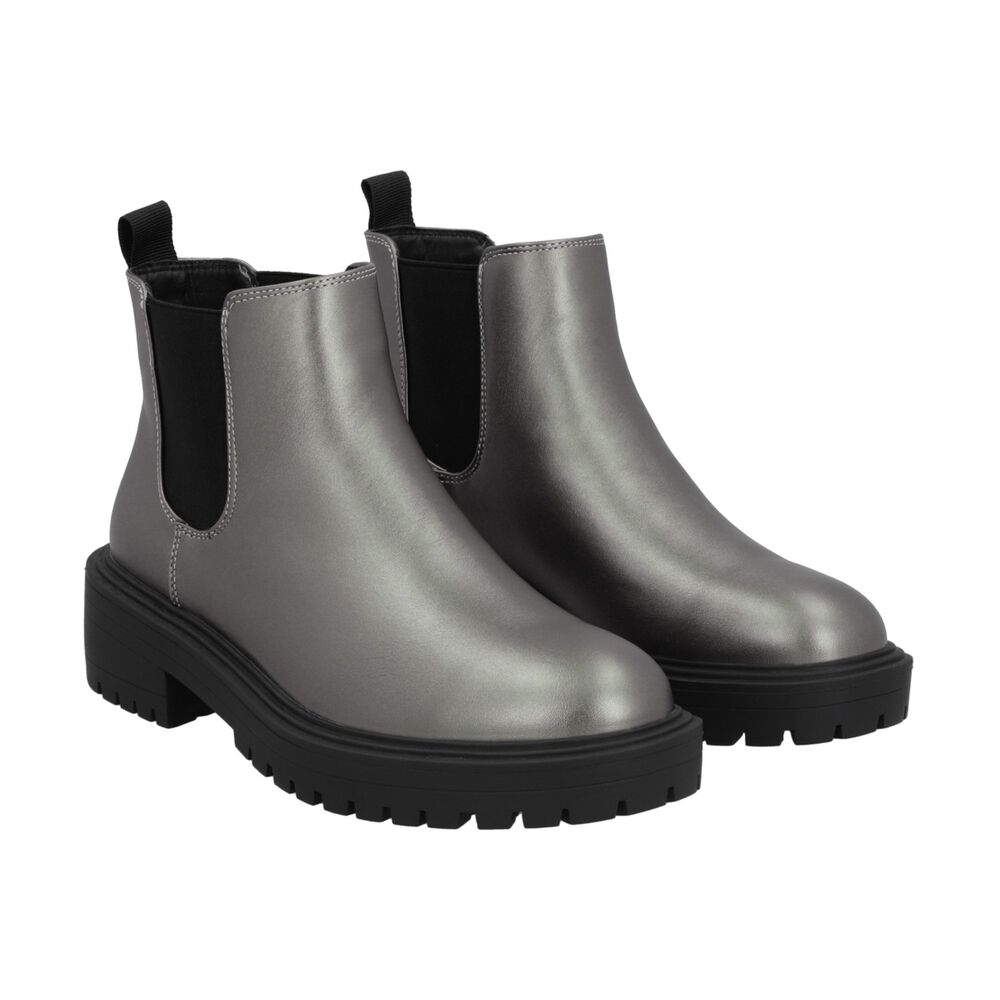 Botin Casual Mujer Negro/peltre Plataforma Storm Police image number 4.0
