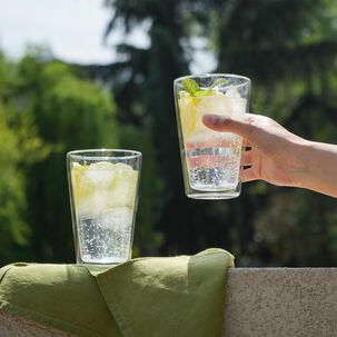 Set 2 Vasos Vidrio Doble Pared 400 Ml Simplit