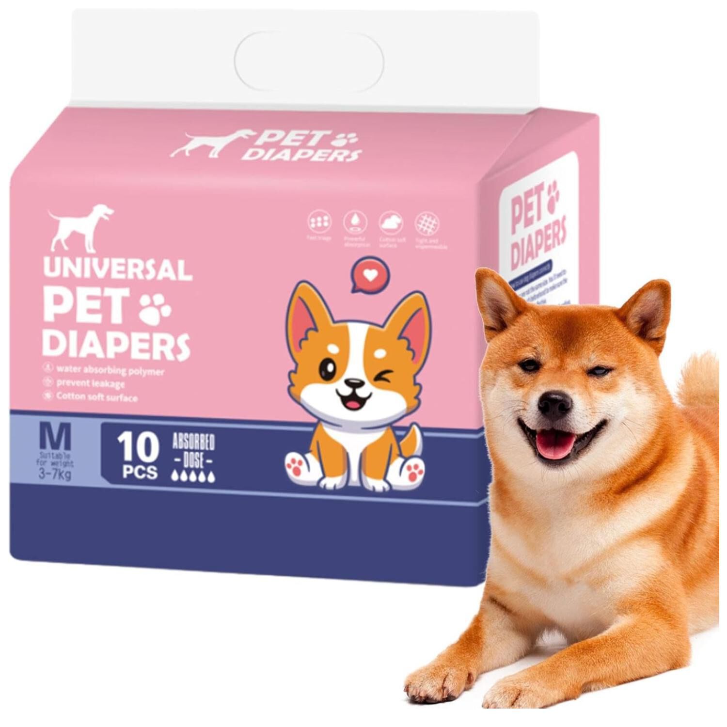 Pack 10 Pa&ntilde;ales Absorventes L Para Perros Hembra Mascotas image number 0.0