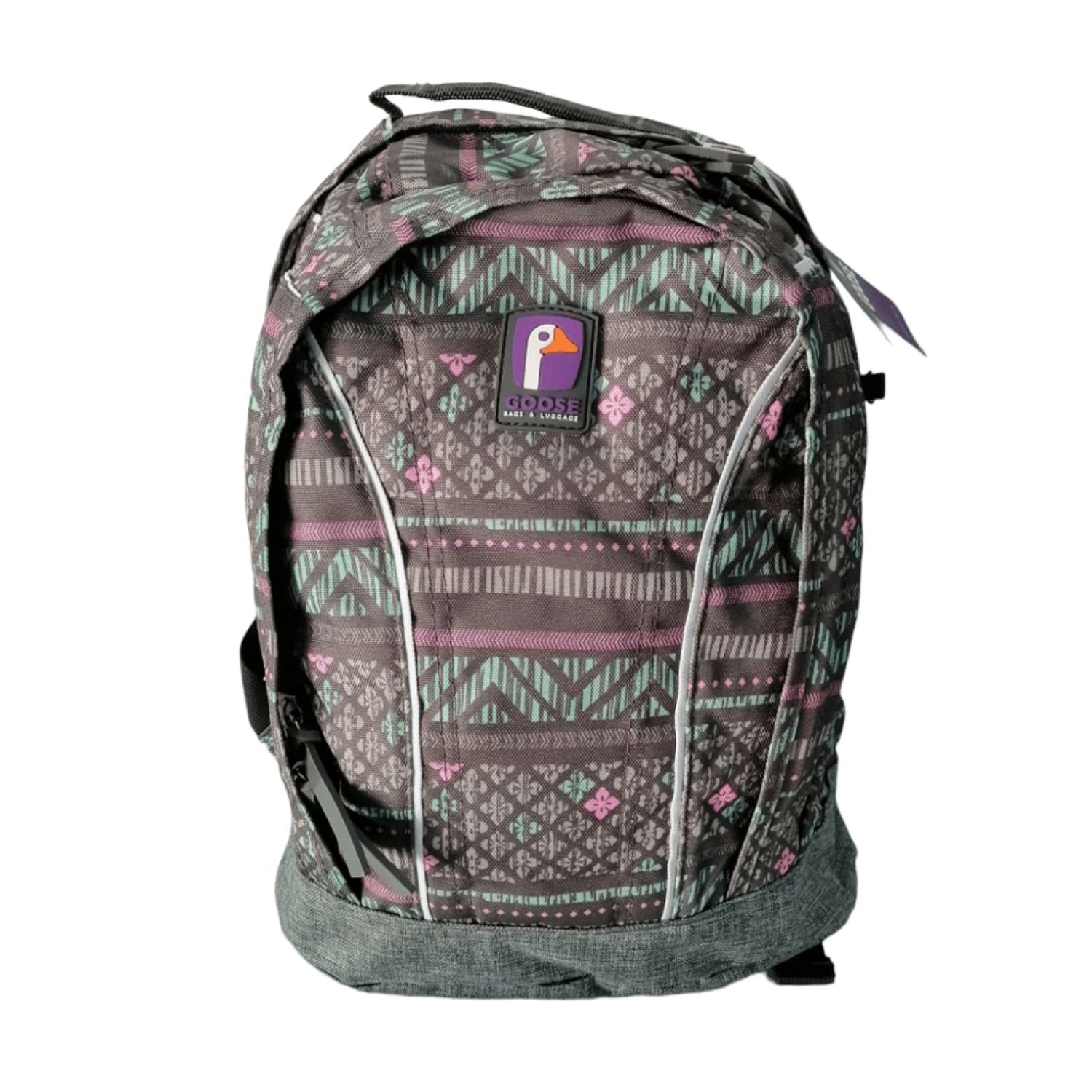 Mochila Escolar Juvenil Estampado &Eacute;tnico Resistente Gris image number 0.0