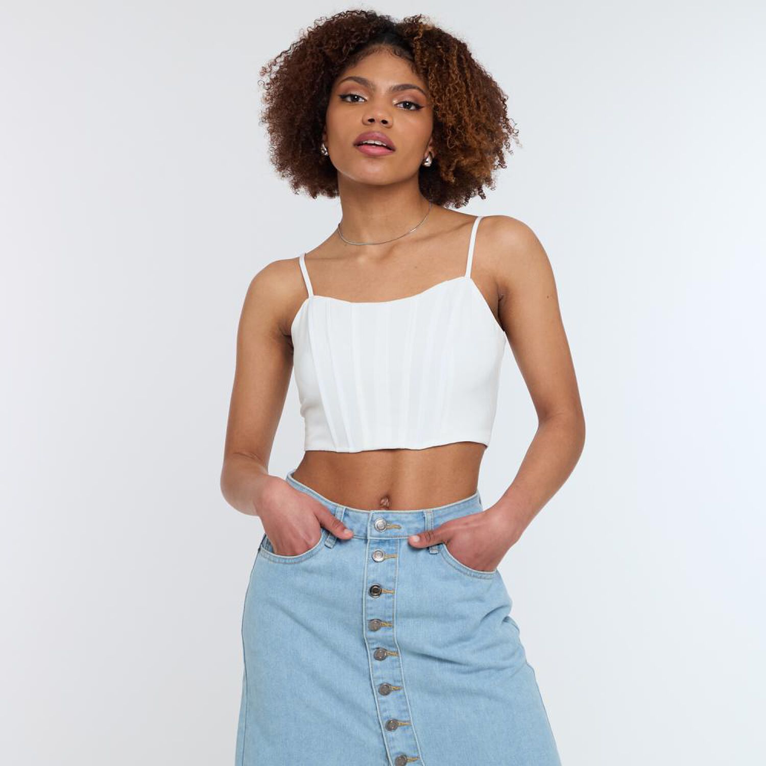 Polera Crop Tirantes Con Deslizadores Mujer Rolly Go image number 0.0