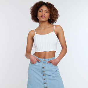 Polera Crop Tirantes Con Deslizadores Mujer Rolly Go
