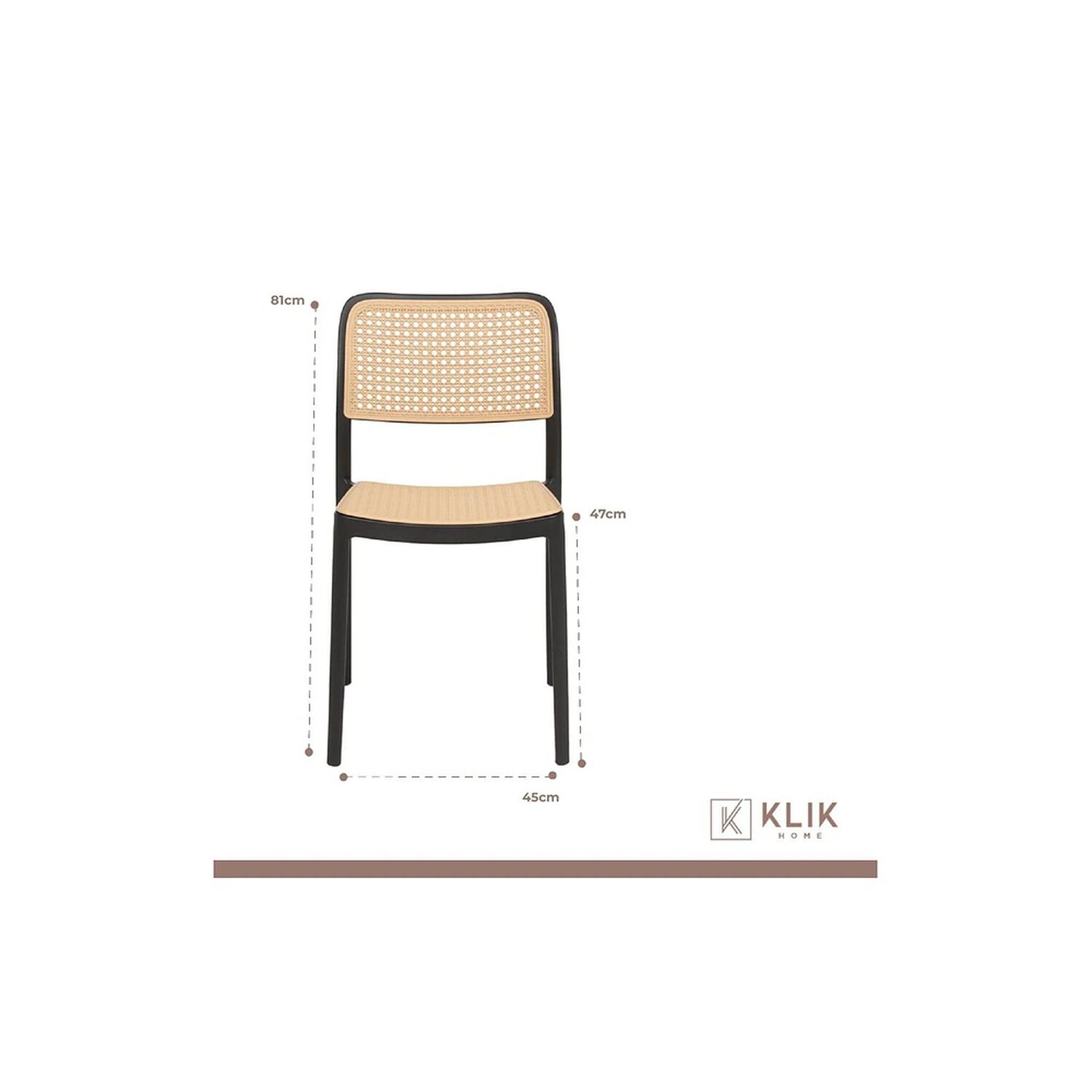 Comedor Mesa 120x80 Rectangular Negra + 6 Sillas De Comedor Enrejada image number 4.0