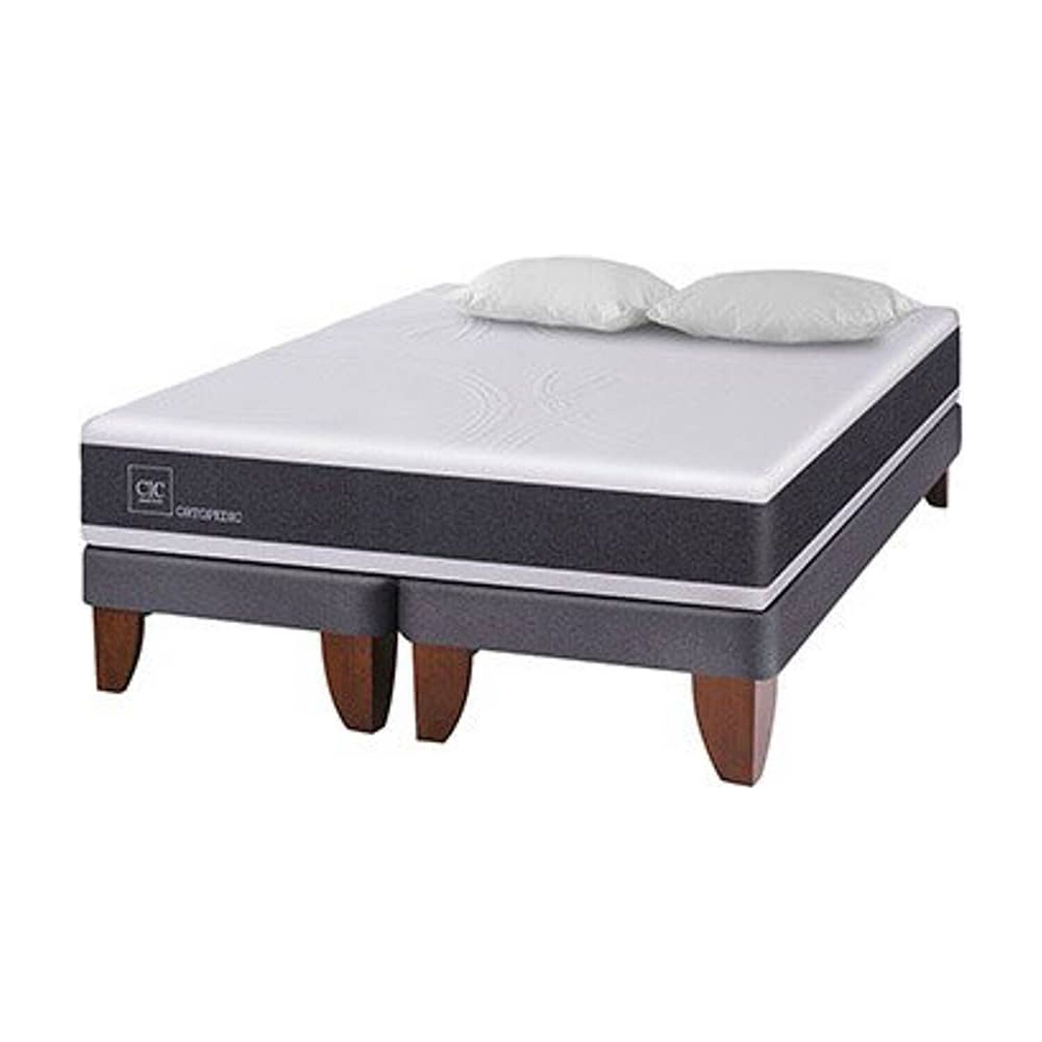 Cama Europea Cic New Ortopedic / 2 Plazas / Base Dividida + Almohadas image number 4.0